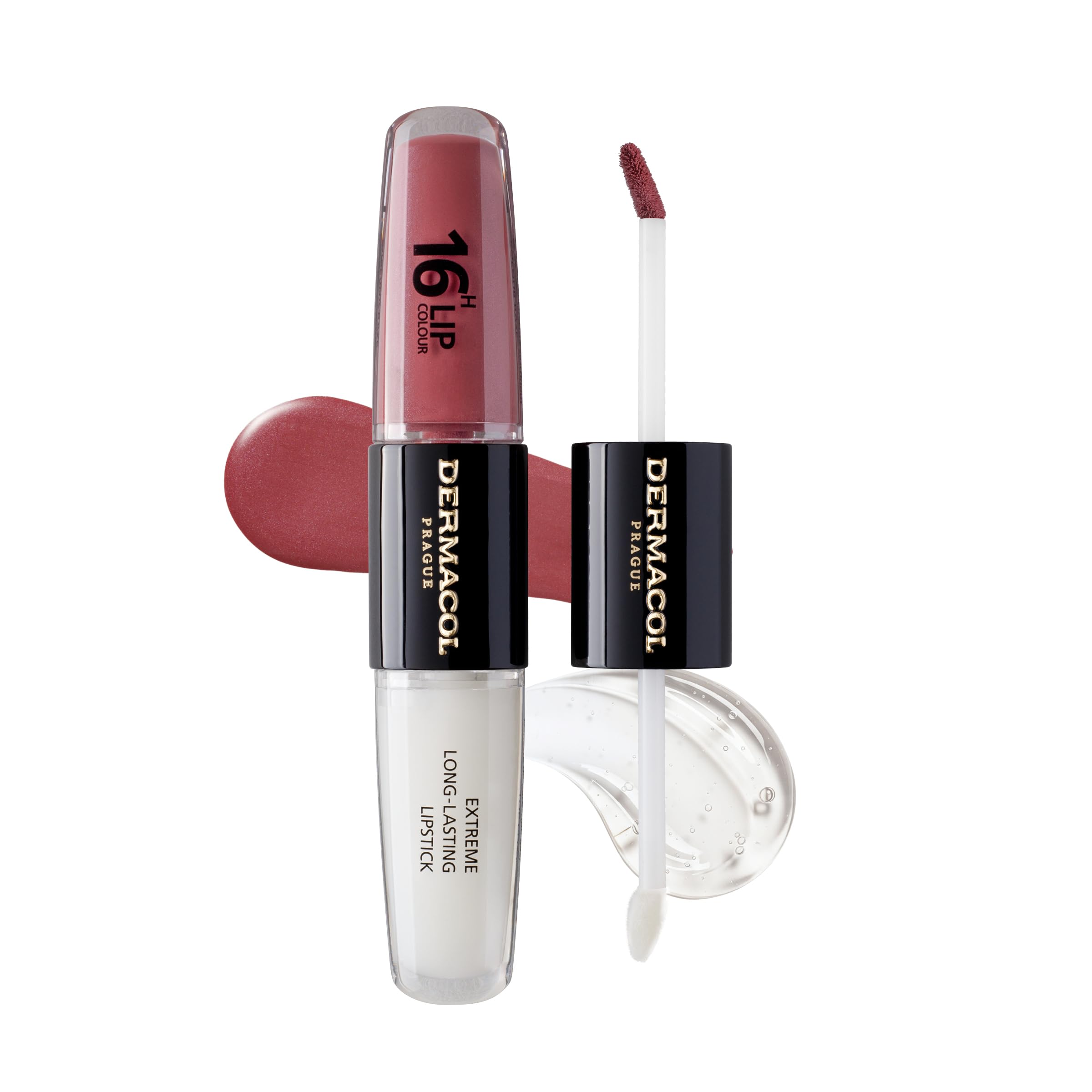 Dermacol 16-Hour Lip Color, Two-Phase Kissproof Lip Stain & Gloss, No.12