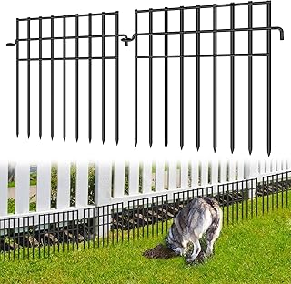 35 Panels Animal Barrier Fence, 13in(H) x 35.5ft(L) Dog Digging Fence Barrier, 1.2 in Gap Anti Dig Garden Edging Border, Rustproof Metal Ground Defense Border for Outdoor