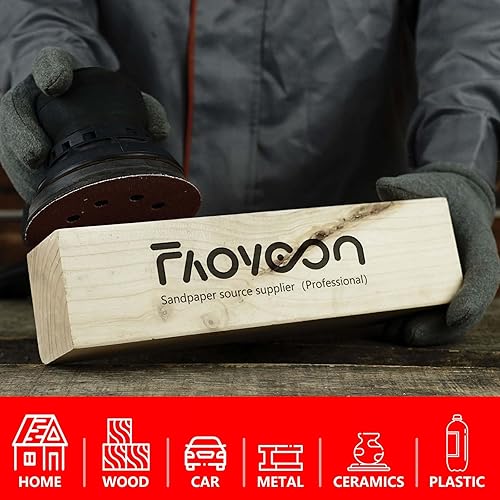 Miniatura 7 de Disco de lijado de 5 pulgadas, 8 agujeros, 100 discos de lijado orbitales con gancho y bucle, papel de lija para madera, papel de arena de grano 60