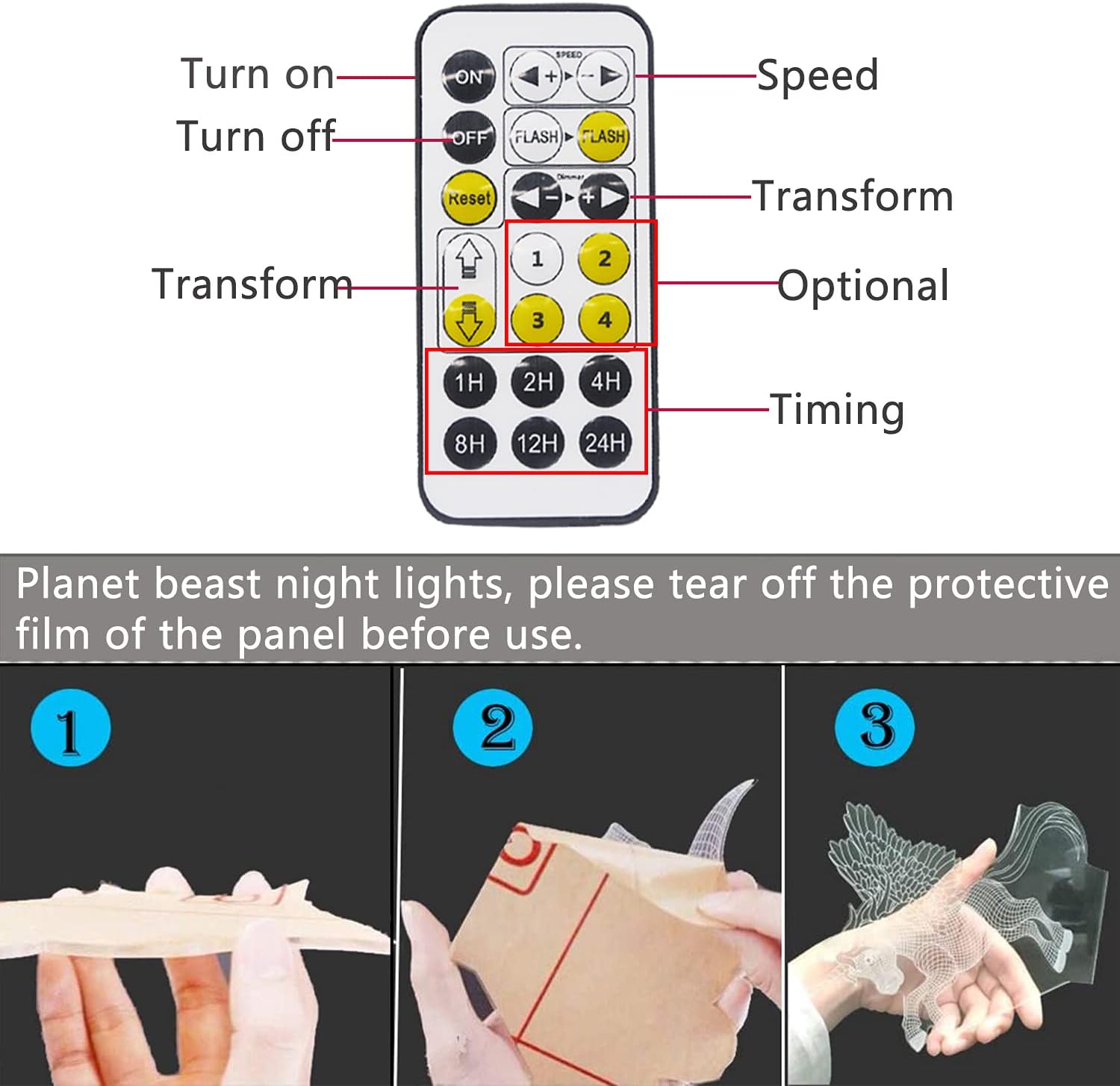 3D Night Light for Kids, 16 Color Change Baby Light for Room Decor, USB Charge 3D Illusion Lamp with Timing Function Remote Control, for Kids Best Star Wars Fans Christmas Birthday Gifts - Image 4