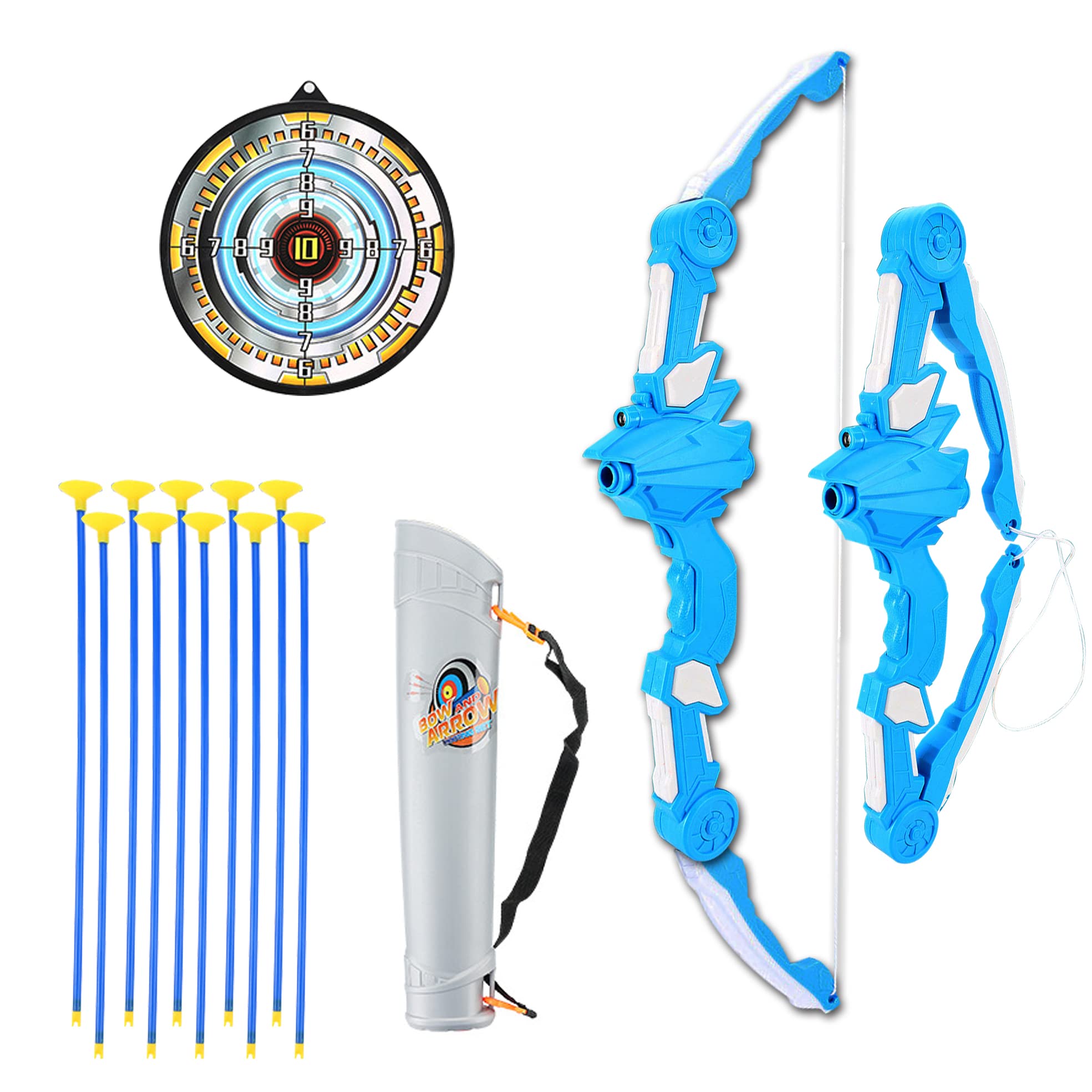 Photo 1 of ATYBO Blue 8 Years Old Kid's Toy Bow and Arrow Set with Target
