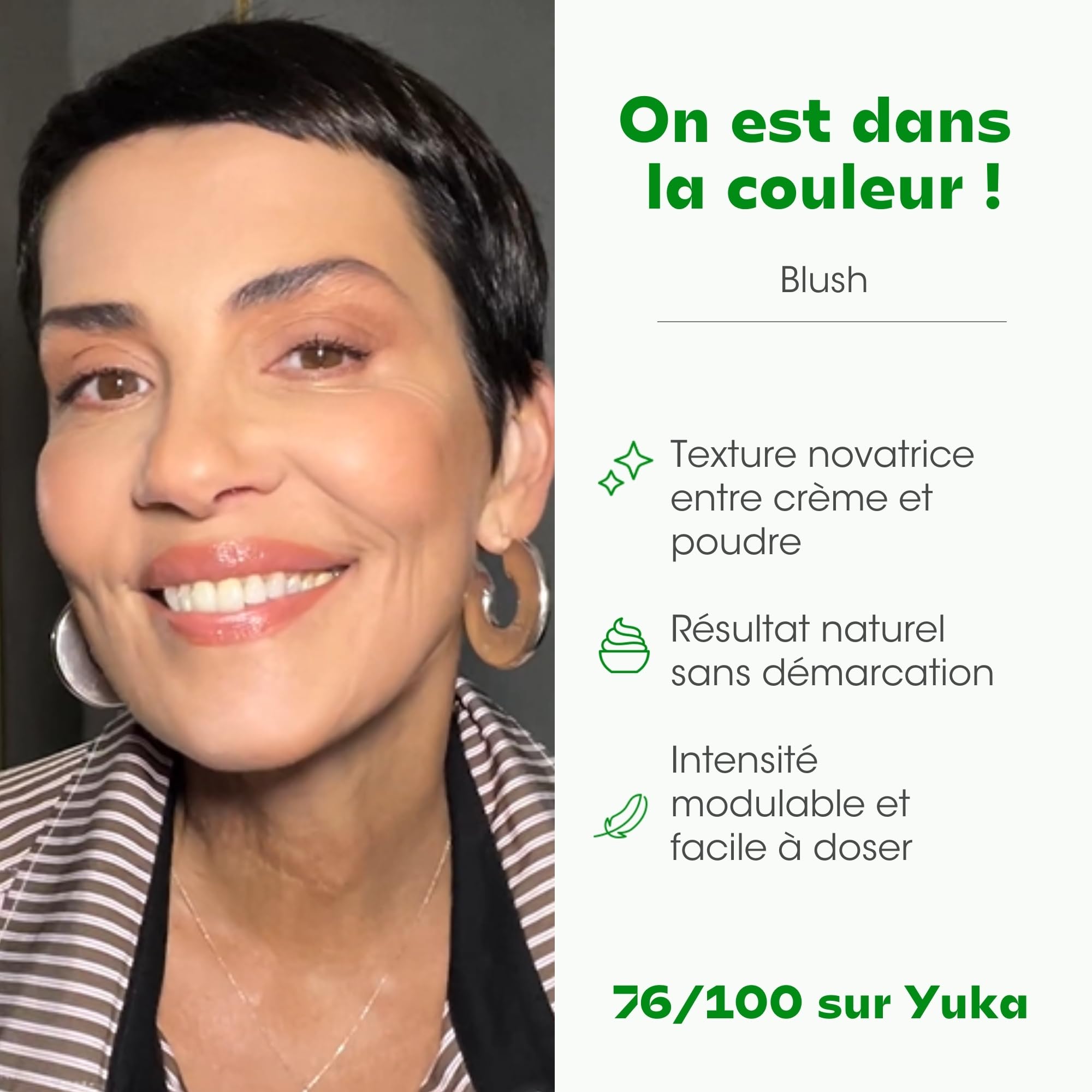 Magnifaïk - Blush - Teinte LAMBADA : orangé abricot - Texture novatrice entre crème et poudre - Résultat naturel sans démarcation - On est dans la couleur !