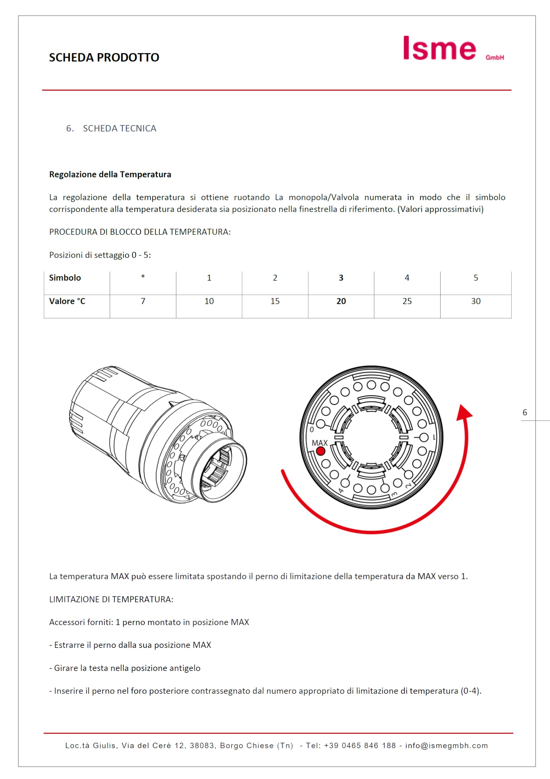 Schläfer 37070105 | Valvola Termostatica per Termosifoni ITAP, Testina di Comando per Radiatore Sensibile a liquido Manopola con Regolazione intervallo Temperatura 0-28 C - Ghiera M30x1,5- Conf. 5PZ