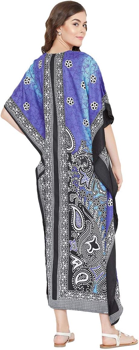 Oussum Women Polyester Casual Kaftan Long Plus Size Summer Beach Caftan Cover Ups Maxi Dresse for Ladies Boho Lounge Outfit - Image 6