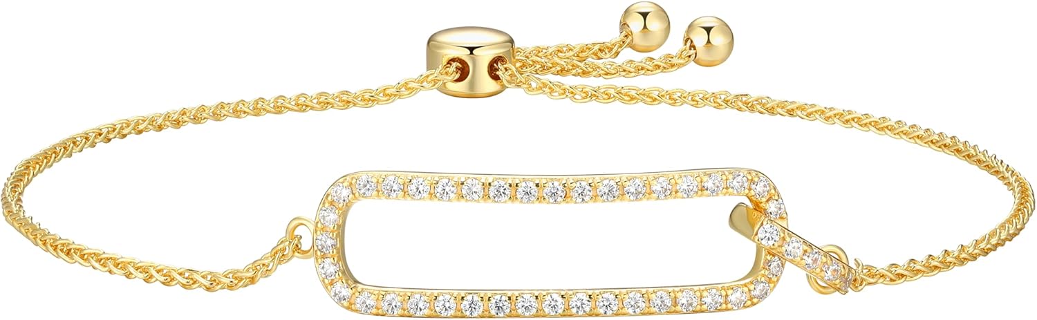 Amazon Essentials Cubic Zirconia Bracelet in 18k Gold Plated Sterling Silver