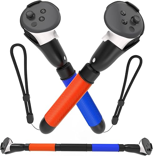 EUCARLOS Handle Attachments for Quest 3 Controller Accessories, Long Arms Grips Compatible with MetaOculus Quest 3 VR Games, Dual Handles Extension