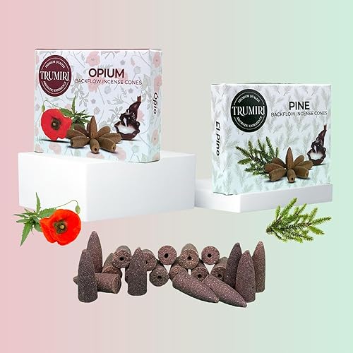 Miniatura 7 de Conos de incienso de reflujo  Paquete combinado de 20 conos de incienso en cascada  10 opio + 10 cannabis  Conos de incienso de reflujo  Conos de