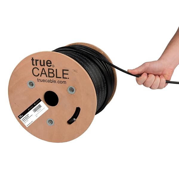 trueCABLE Cat6 Direct Burial, Gel Filled, Waterproof, CMX, 23AWG Solid Bare Copper, 550MHz, PoE++ (4PPoE), ETL Listed, U