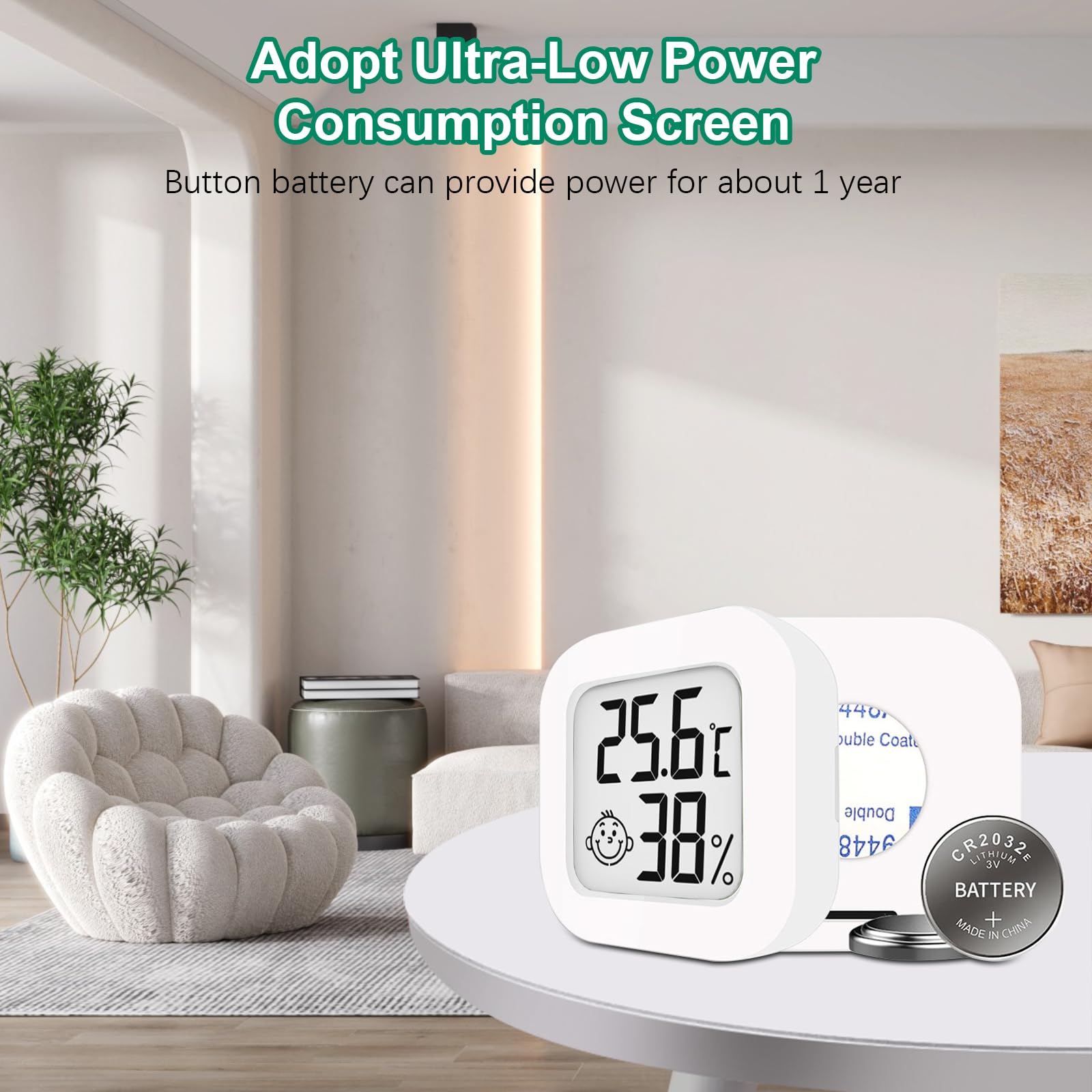 Lot de 5 hygromètres thermomètres d'intérieur avec écran LCD numérique pour chambre de bébé, chambre de personnes âgées, bureau, salon, etc - 5