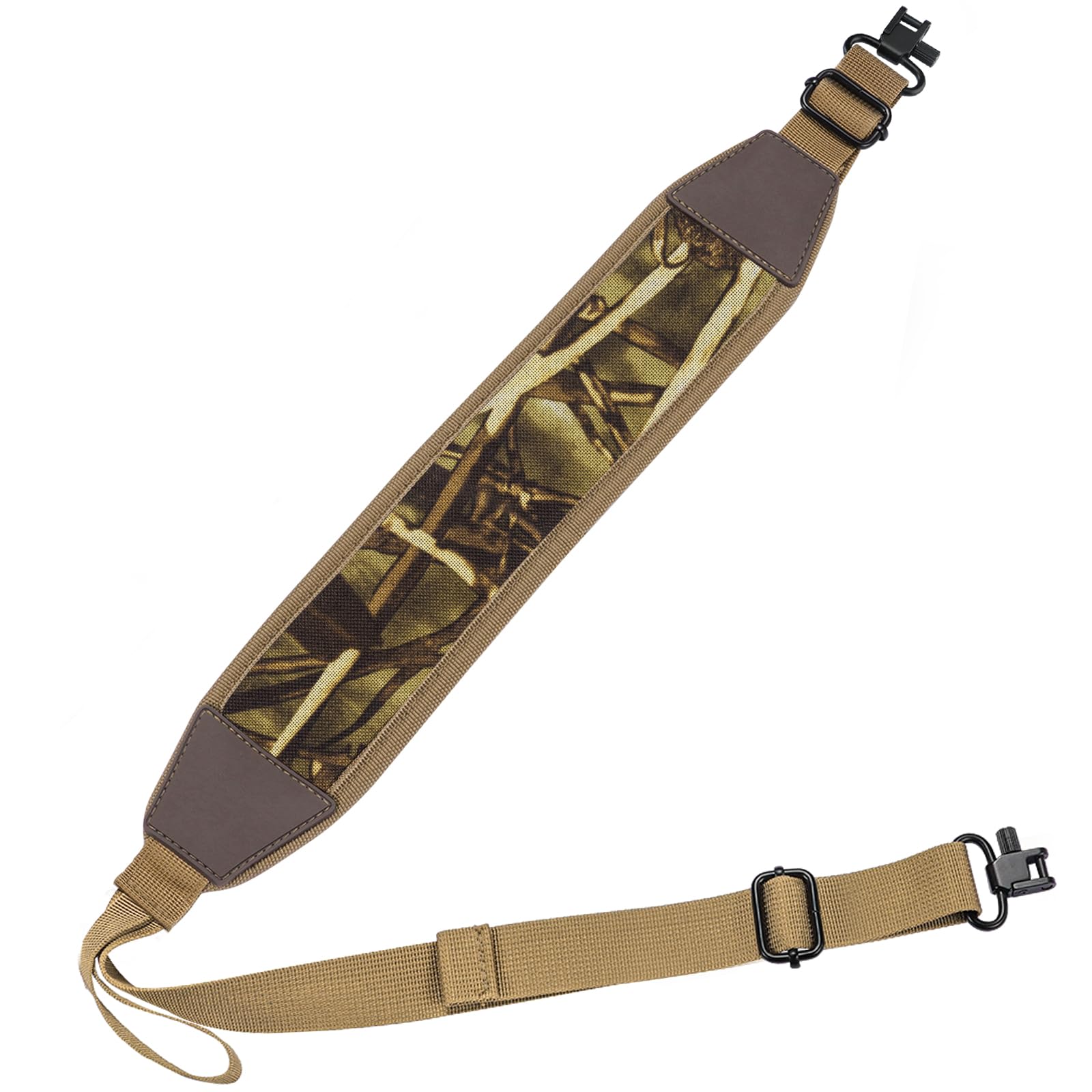 Correa de rifle de dos puntos con cómoda correa acolchada de neopreno para pistola para exteriores (patrón flameado)