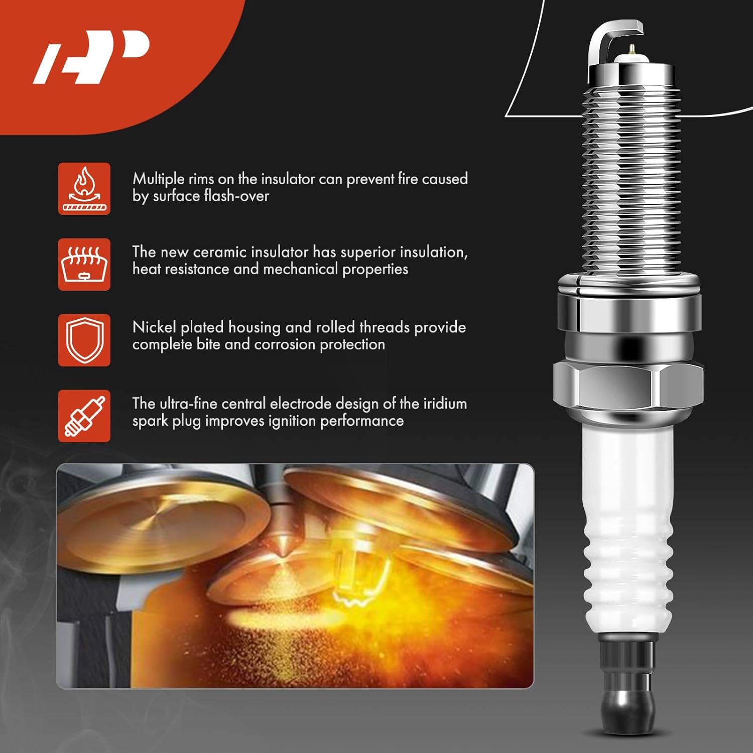 A-Premium Set of 4 Ignition Coil Pack and Iridium Spark Plugs Compatible with Honda Civic 2012-2015 1.8L & Acura ILX 2013-2015 2.0L