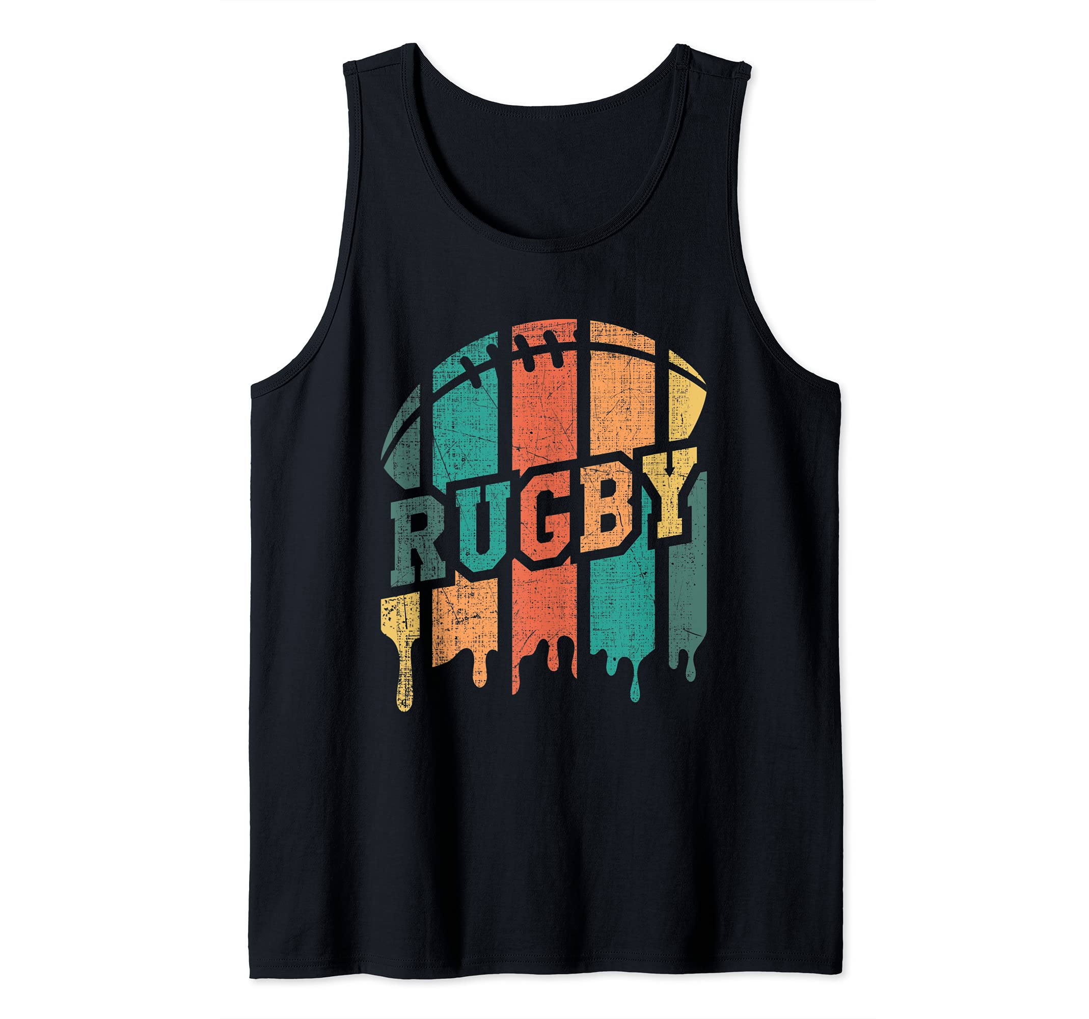 Vintage Retro Rugby Player Rugby Fan Rugby Coach Tank Top, Black, S