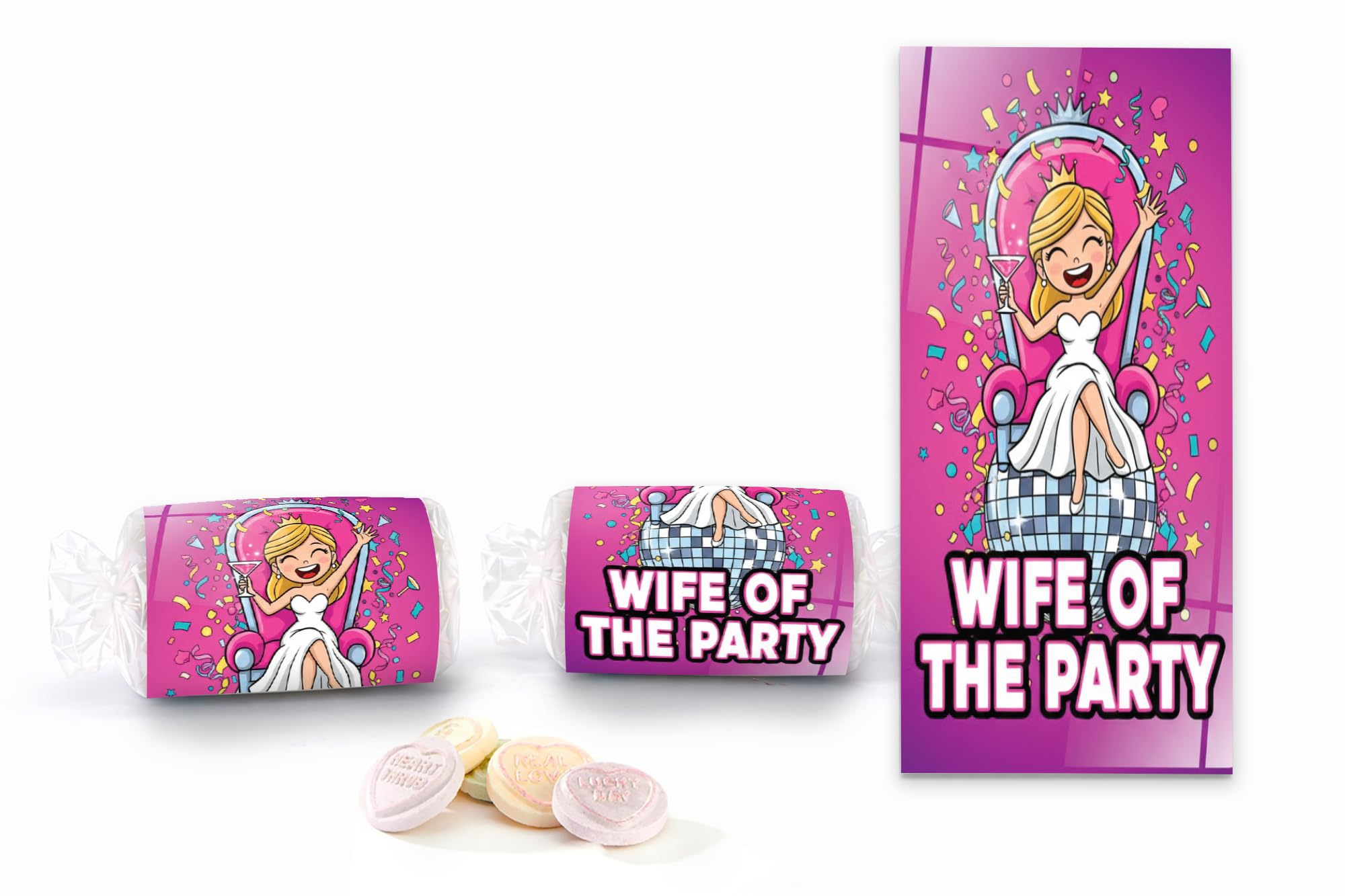 Funny Hen Party Sweets Novelty Hen Favours Bride Squad Bag Fillers Hen Night Gifts (32 Wife Of The Party)