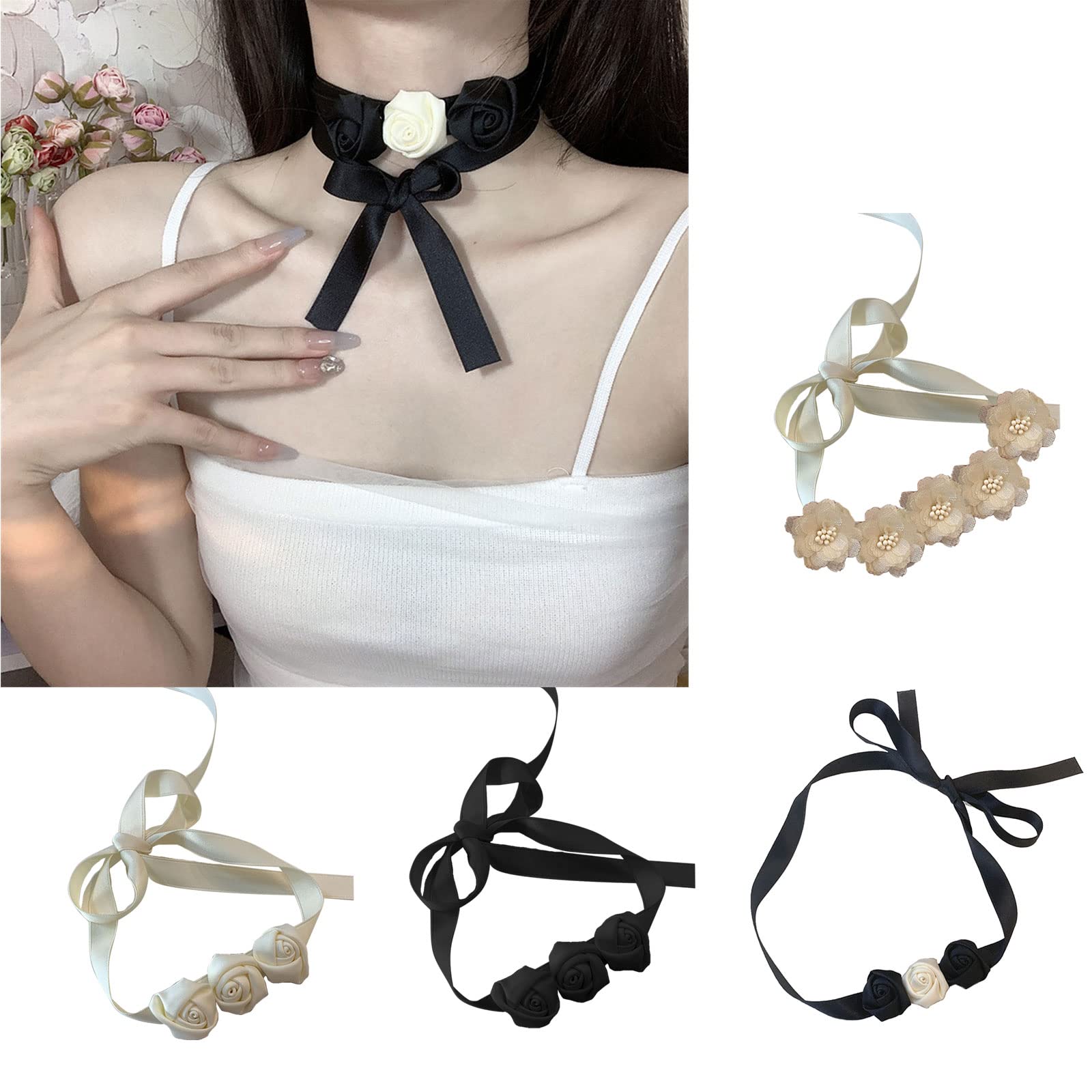 Vintage Samt Blumen Halsband - Gothic Kragen Mit Spitze Für Frauen