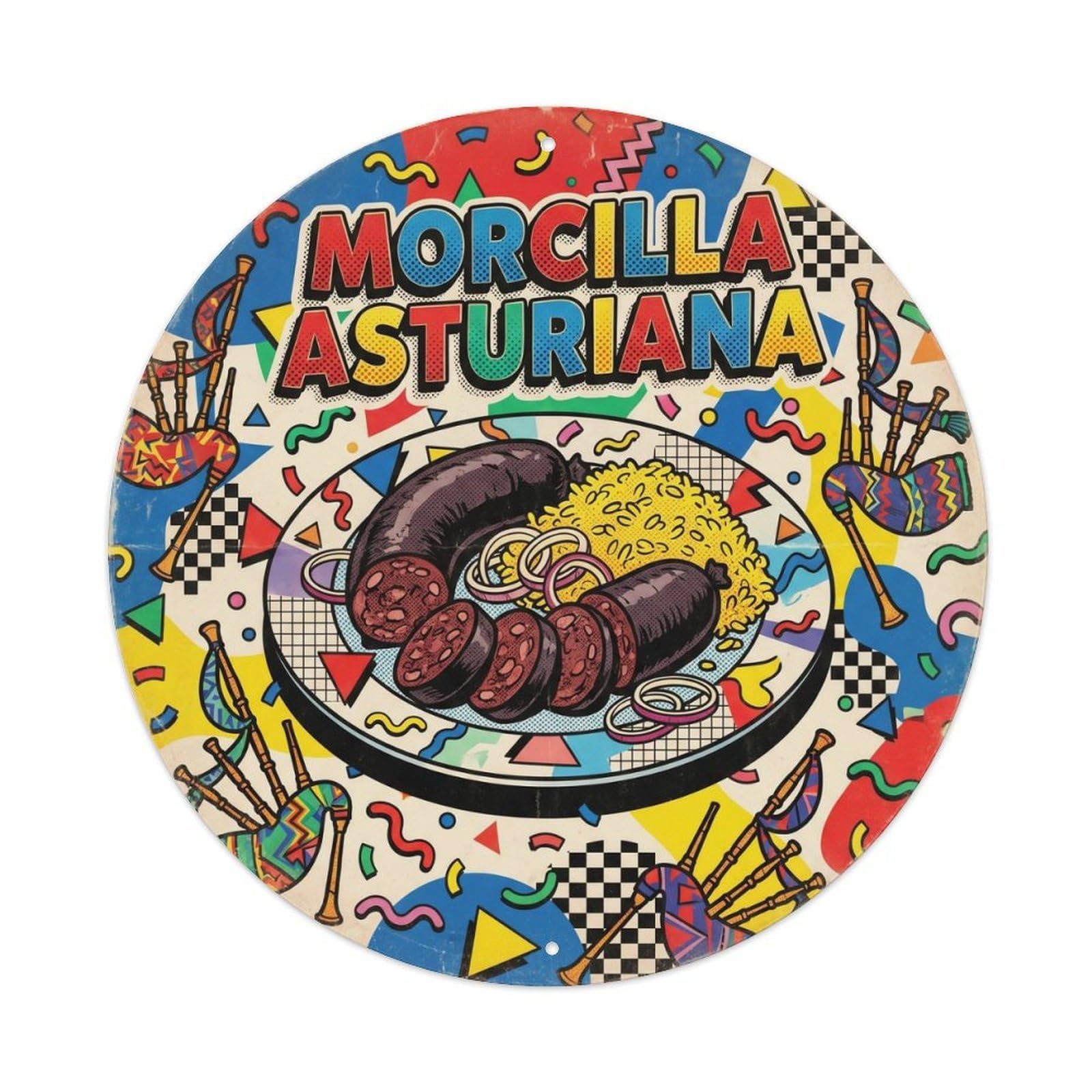 Spain Food Culture Asturias Travel Blood Sausage Metal Tin Sign