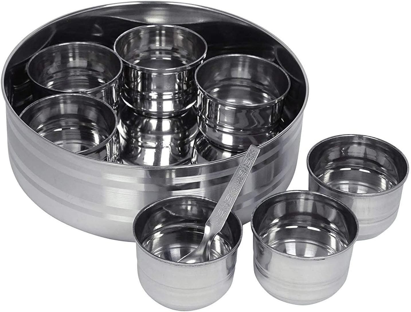 Tuelip Stainless Steel Spice Box,Stainless Steel Masala Box, Indian