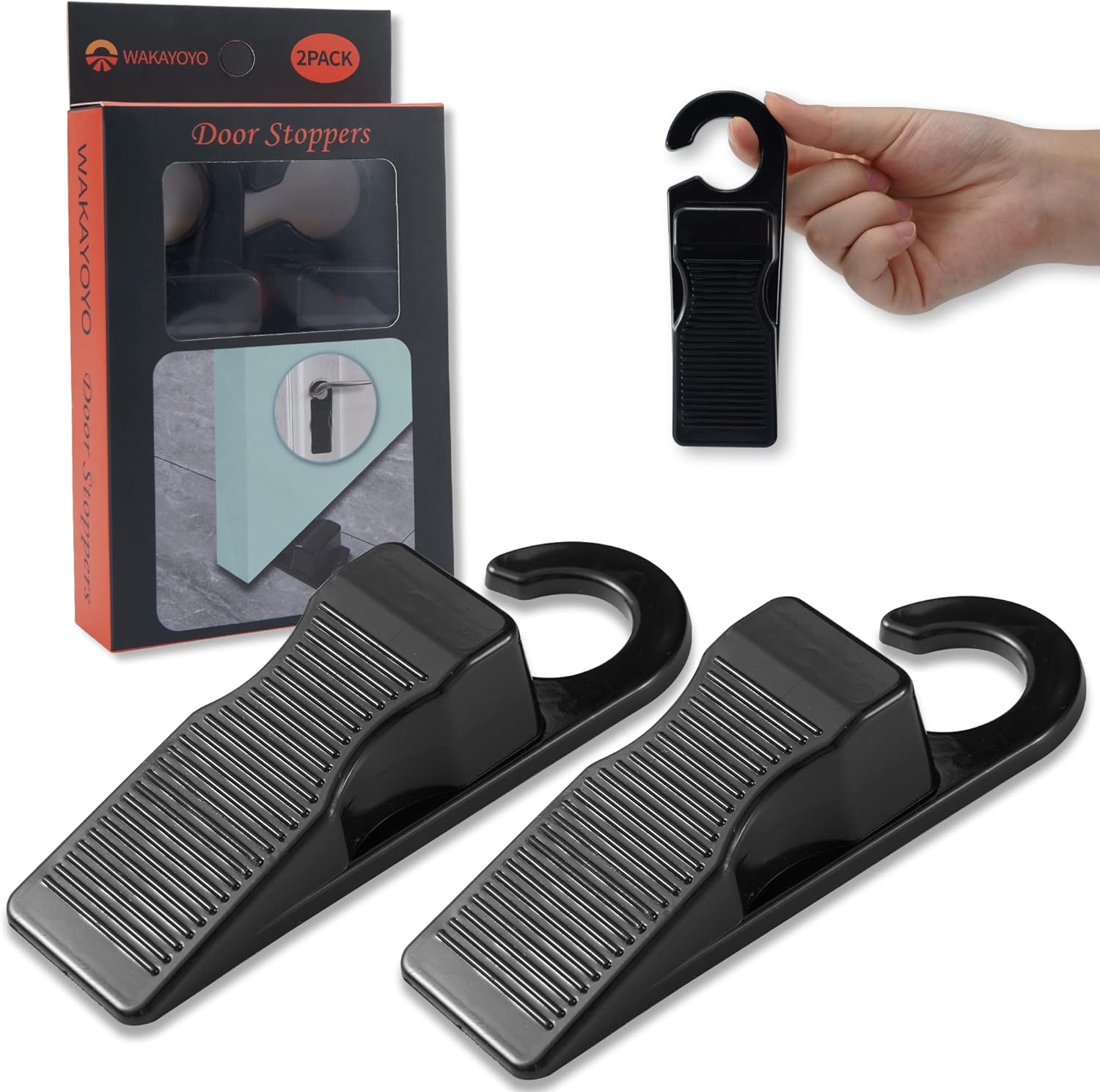 WAKAYOYO Big Door Stoppers for Bottom of Door , 2 Packs