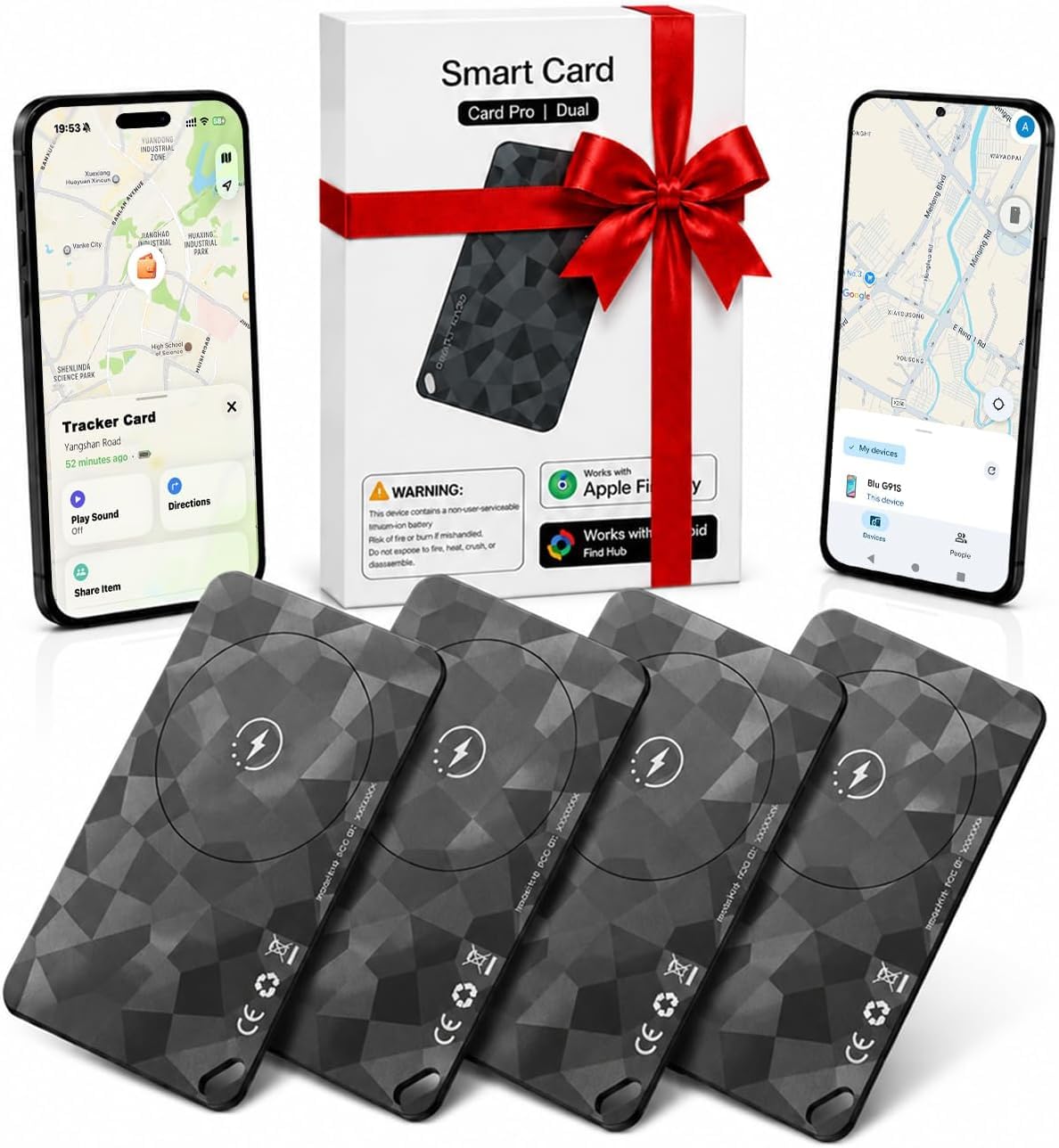Tarjeta de seguimiento de cartera delgada 2026, compatible con iOS y Android, 6-12 años de duración de la batería, funciona con Apple Find My y Google Find Hub, localizador inteligente de