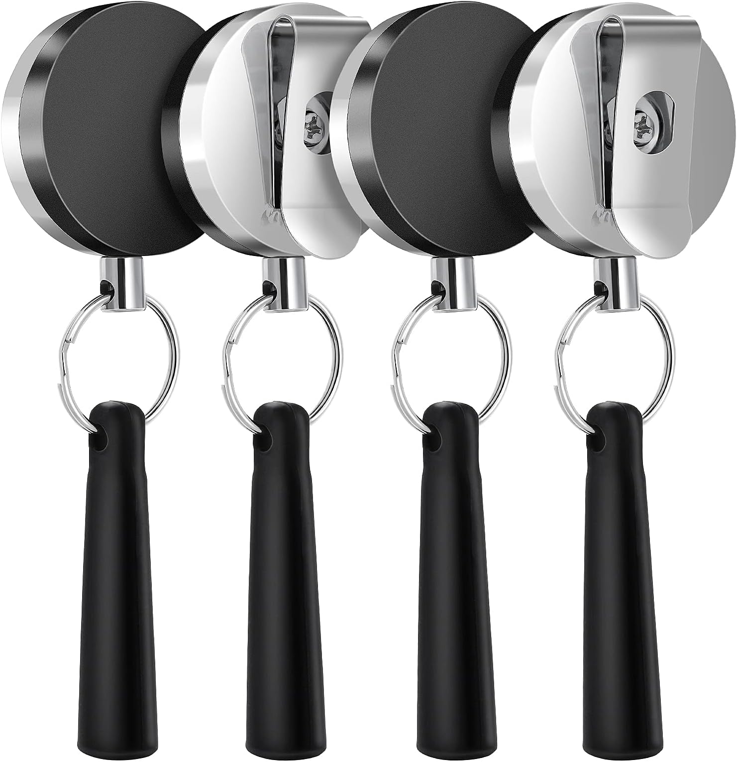 ASTER 4 Pack Heavy Duty Retractable Pull Pen Pencil Holder, Ideal Grip for Markers and Carpenter Pencils, Stretch Silicone Pencil Holder for Carpenters, Waiters, Handicraft Maker