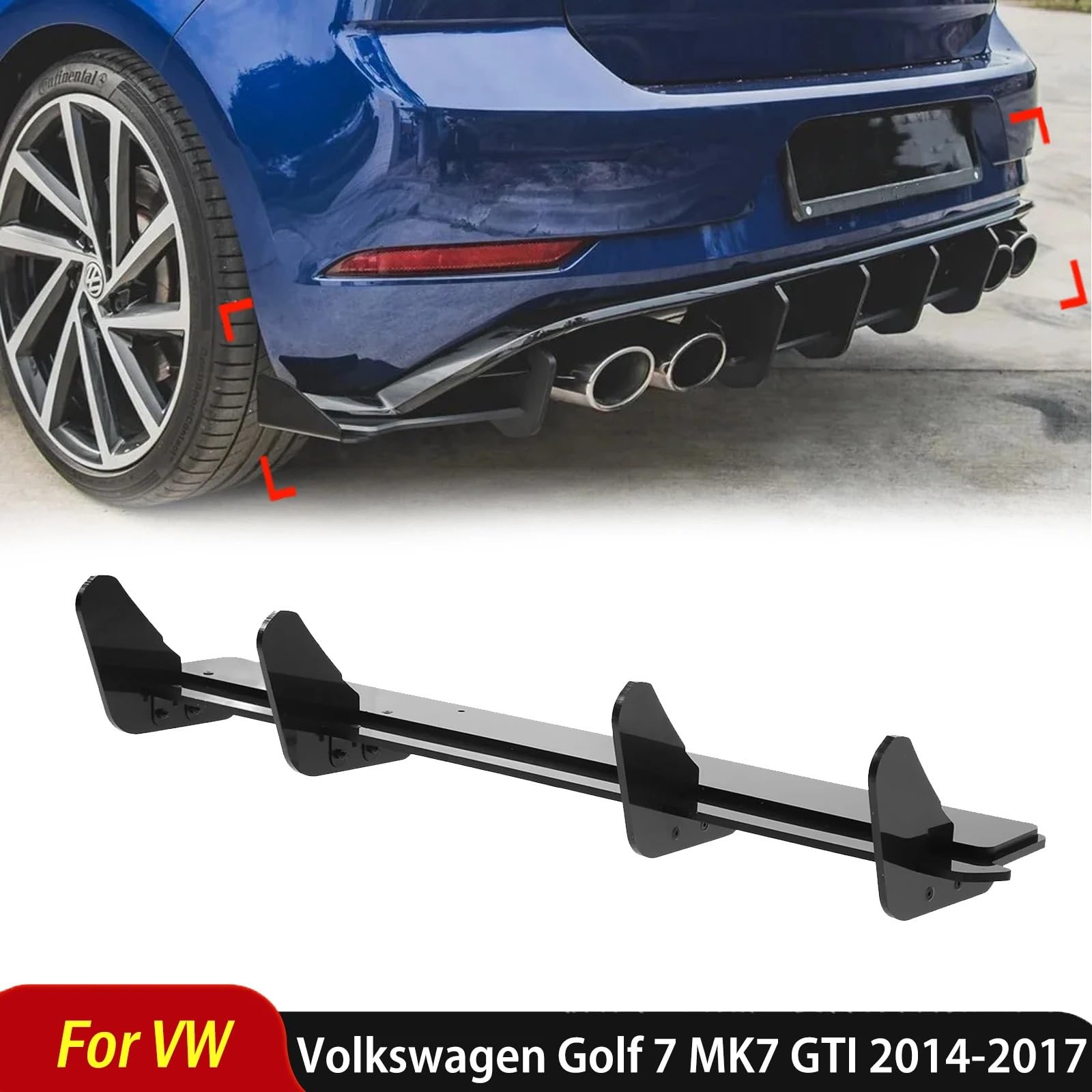 Uniwersalny spoiler Do Vw Golf 7 MK7 GTI To Maxton Style | 2014-2017 V2 Tylny Dokładka przedniego zderzaka