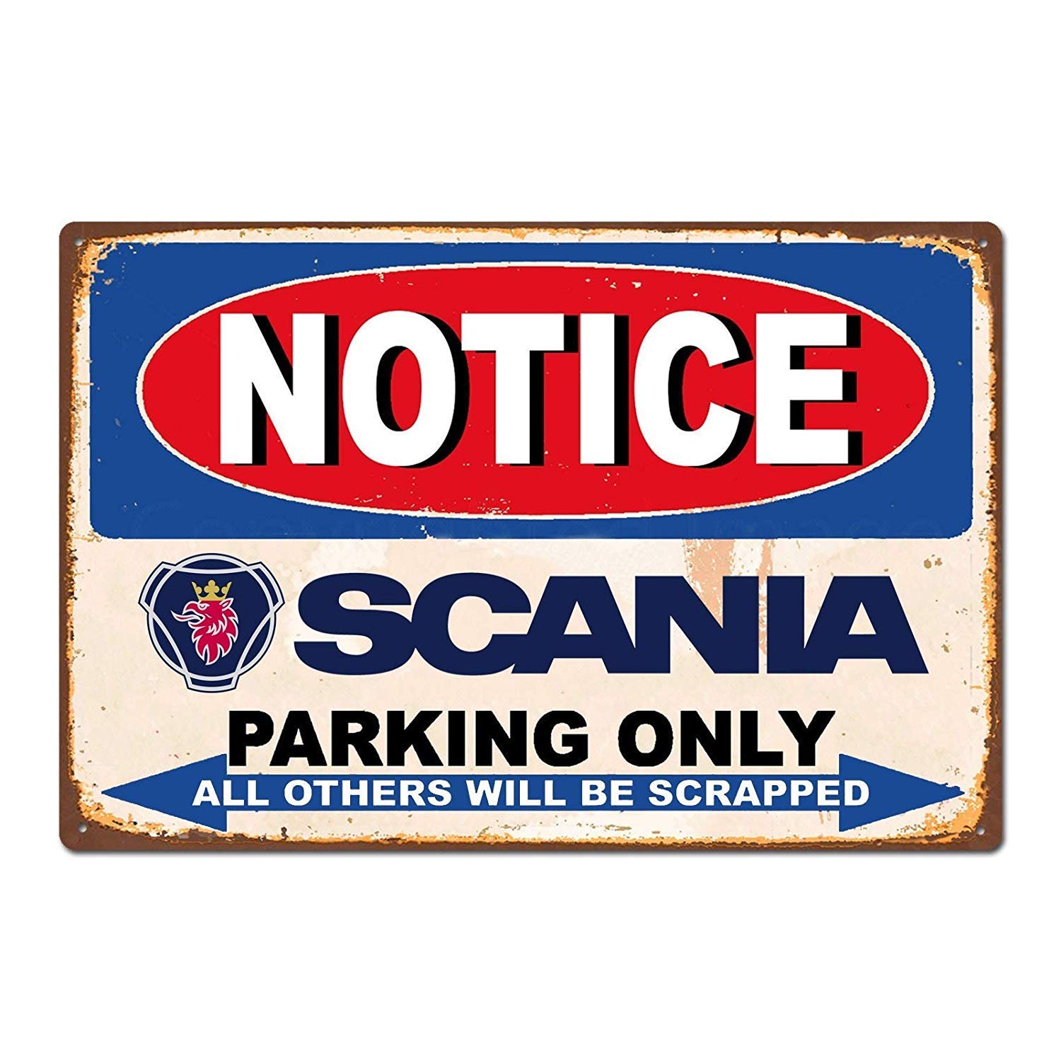Biopracess Scania Truck Tin Sign Metal Sign,Decor for Home Office Bar Pub Garage Man Cave TIN SIGN 7.8X11.8 INCH