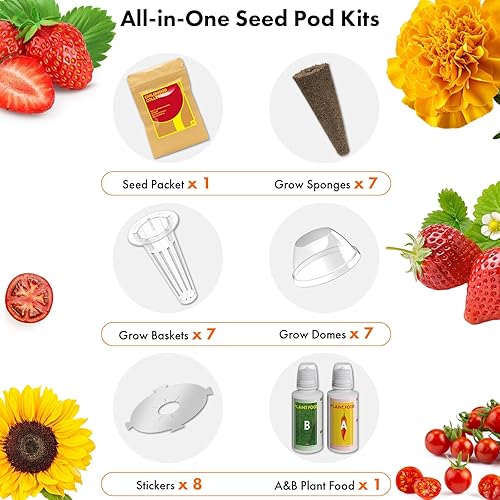 Miniatura 4 de Vainas de semillas de flores y frutas LYKOCLEAN para AeroGarden, Ahopegarden, sistema de cultivo hidropónico iDOO para interiores, 350 semillas+