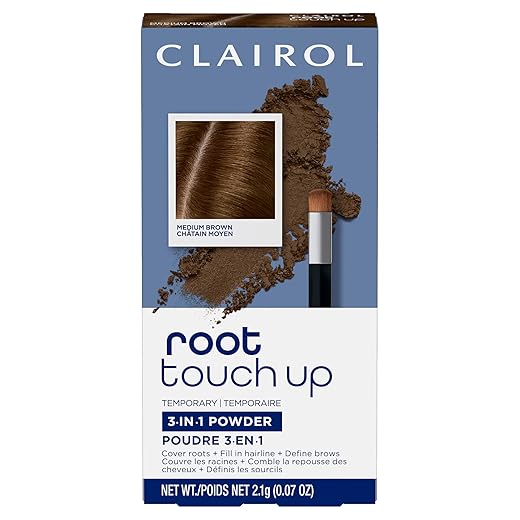 Clairol Root Touch-Up Temporary Concealing Powder, Medium Brown Hair Color, 0.07 Ounce (Pack of 1)