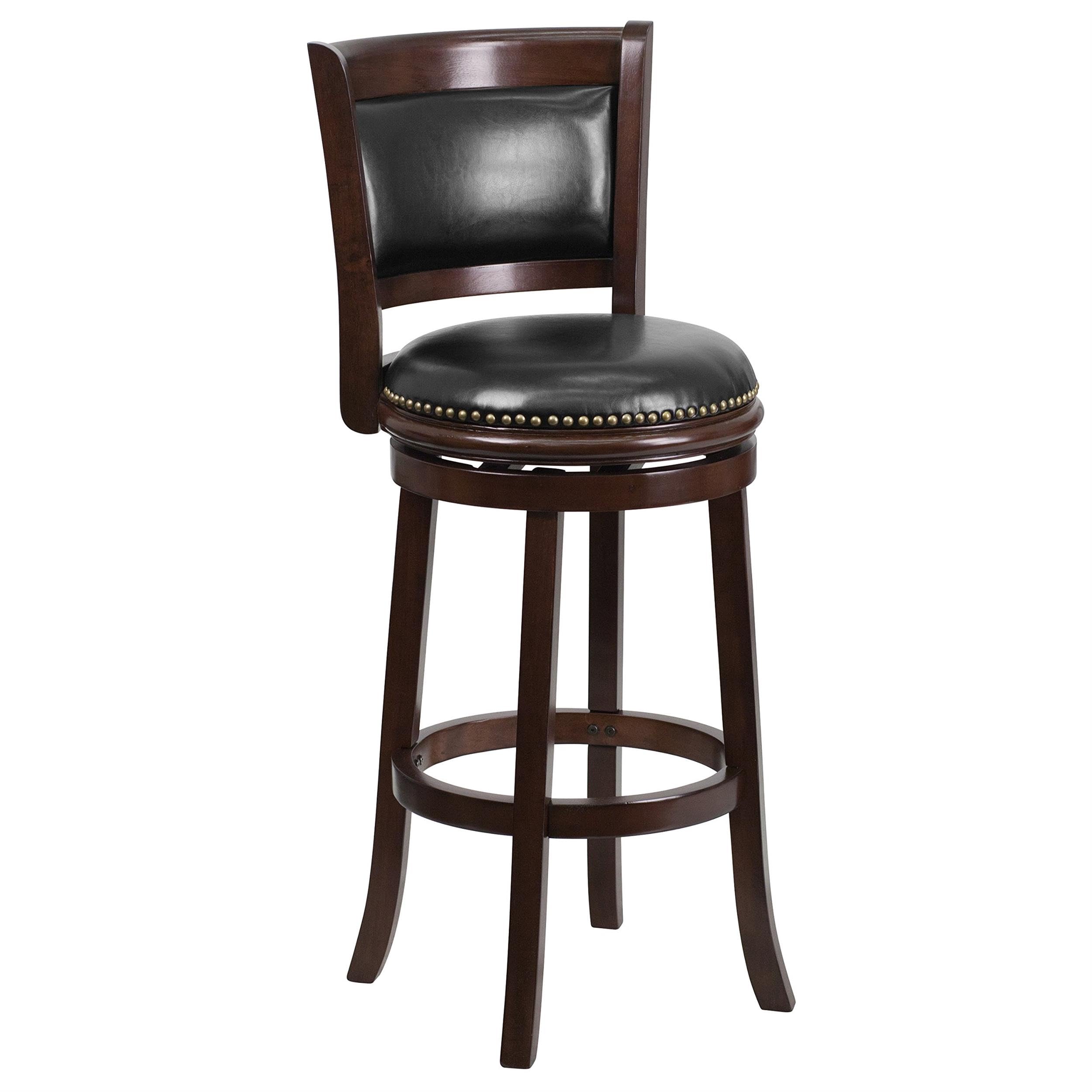 Tabouret de bar stable en bois dense cappuccino pour en finir avec les sièges instables