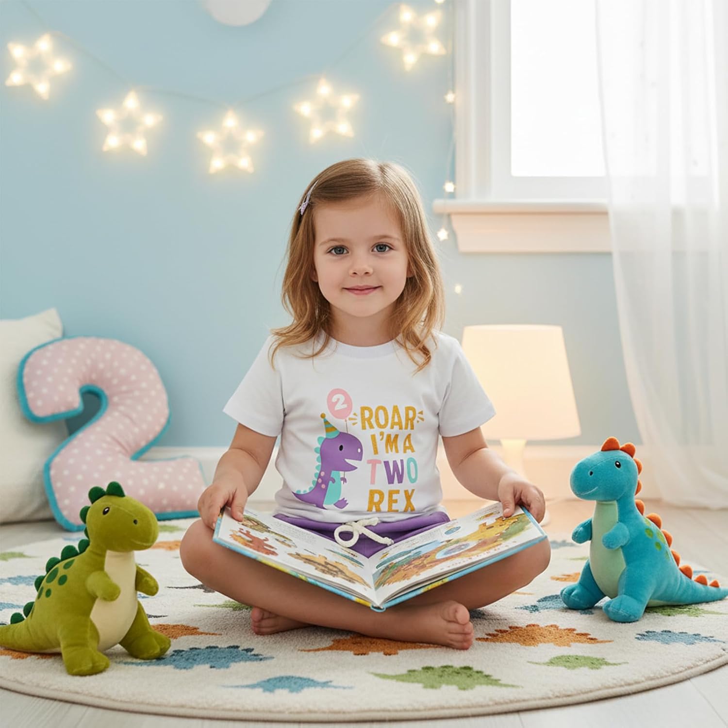 Toddler Baby Girl 2nd Birthday Outfits Letter Short Sleeve Shirt And Shorts Two Years Old Gifts Summer Clothes image 2