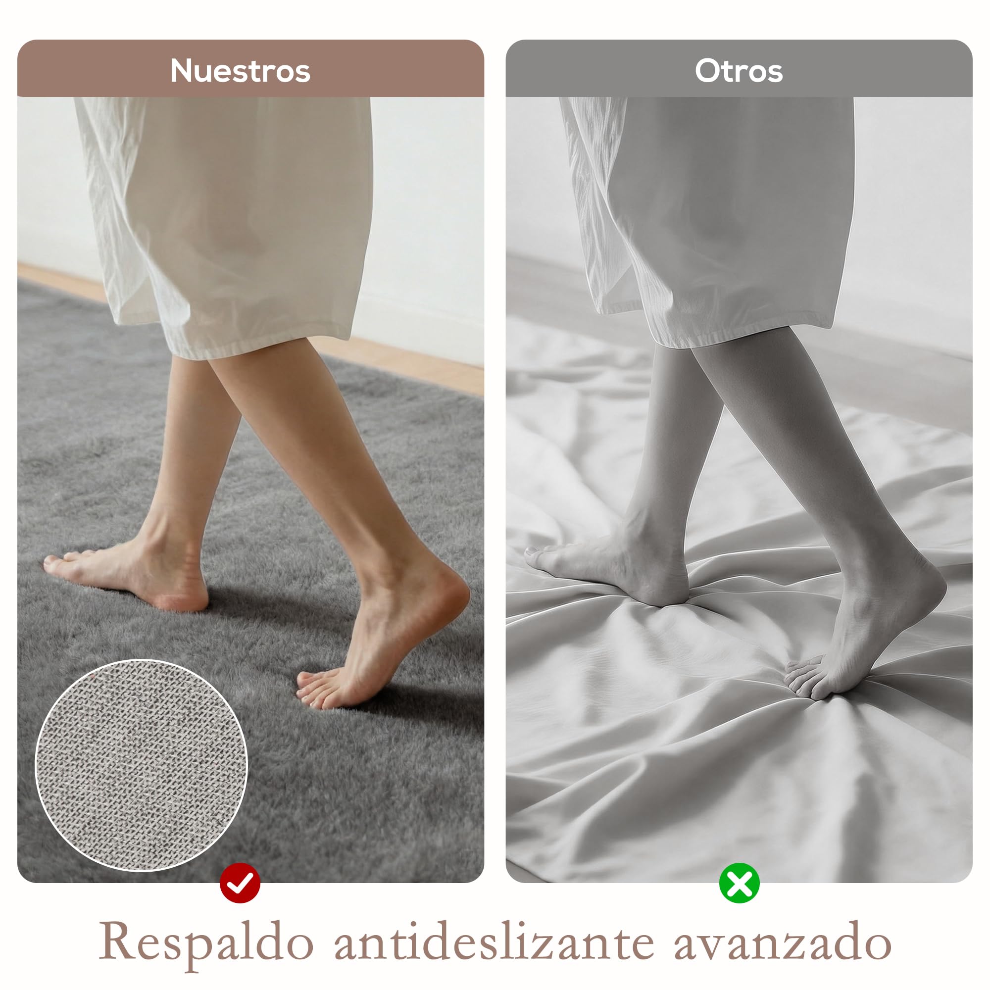 HOMCOM Alfombra Salón Pelo Largo Lavable 160x230 cm Gris Claro