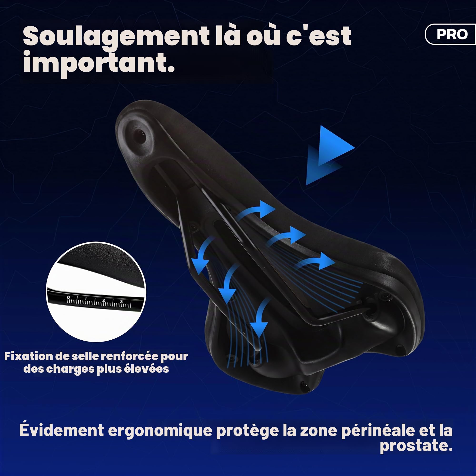ALPENSATTEL® Selle de vélo ergonomique [mousse à mémoire de forme 3D] – Selle pour homme et femme – Matériau respirant pour une répartition idéale de la pression – Maintien de selle universel pour