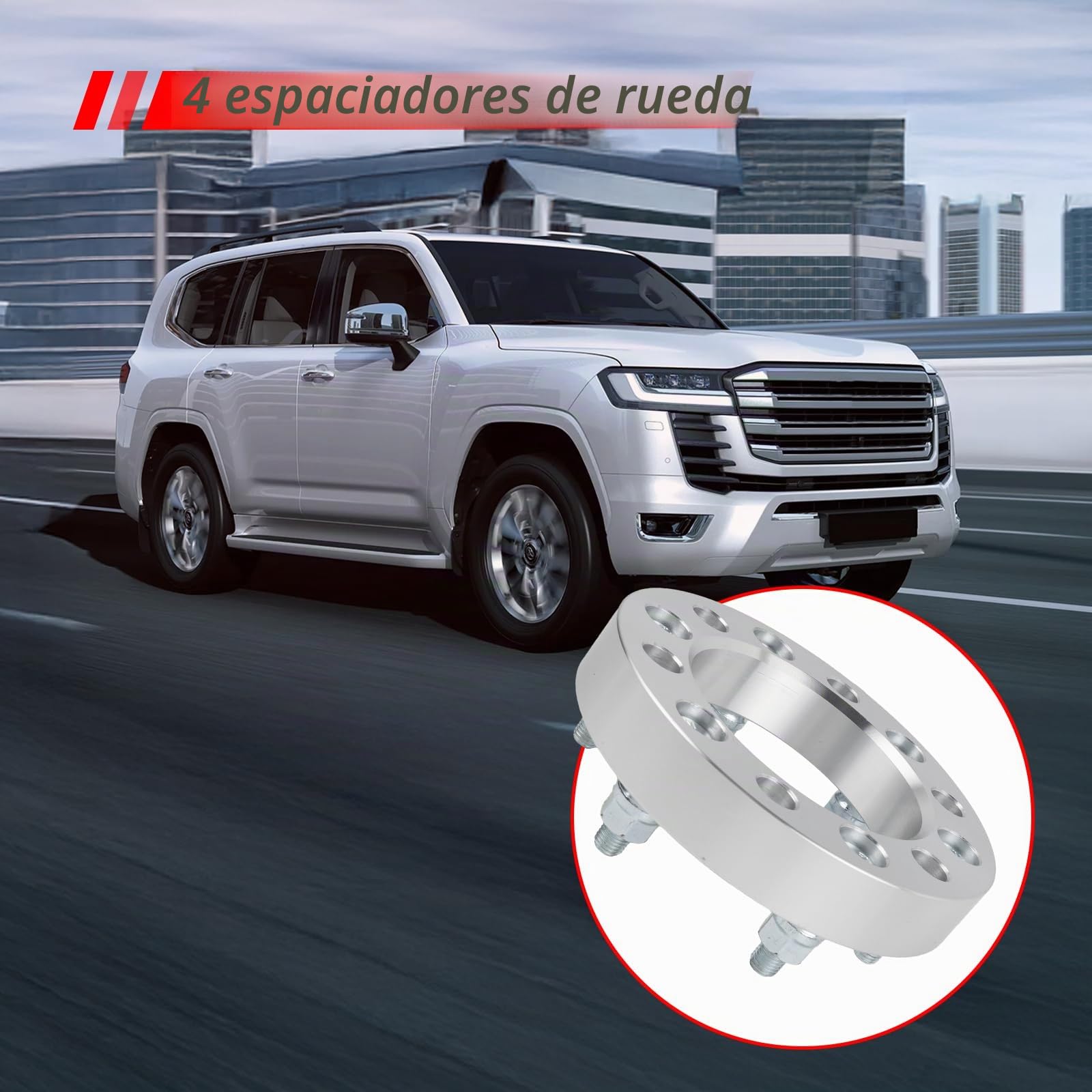Separadores de rueda, 4 unidades, 30 mm, kit espaciador, tornillos, 6 x 139,7 mm/30 mm