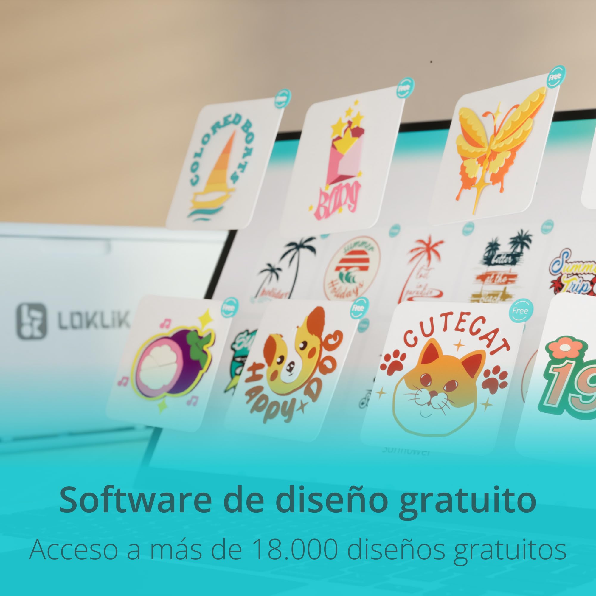 LOKLiK Design Bundle: Lanza Tu Marca con la Mini Prensa Térmica y la Máquina de Corte iCraft. Personaliza Telas, Objetos y Textiles como Camisetas, Bolsos, Tazas y Suéteres