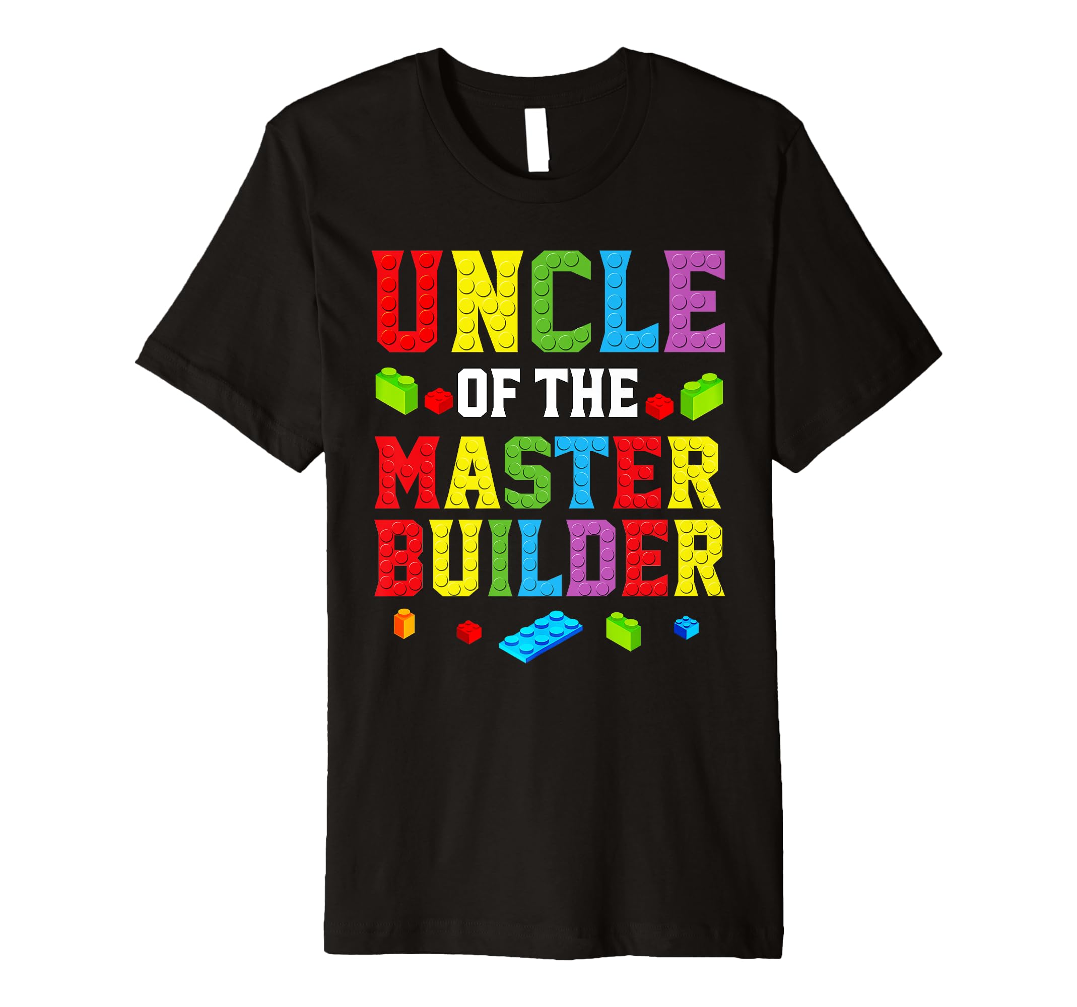 Mens Uncle Of The Master Builder Birthday Kids Building Blocks Premium T-Shirt