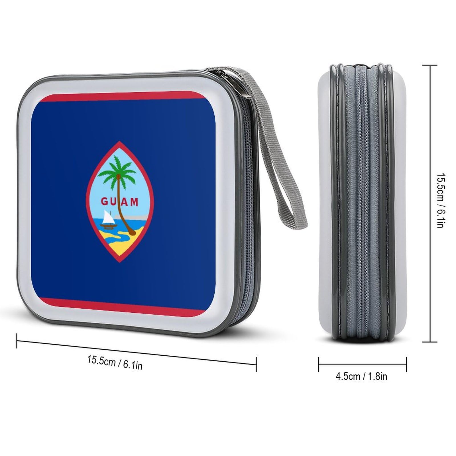 Guam Flag CD Case DVD Storage Case Portable