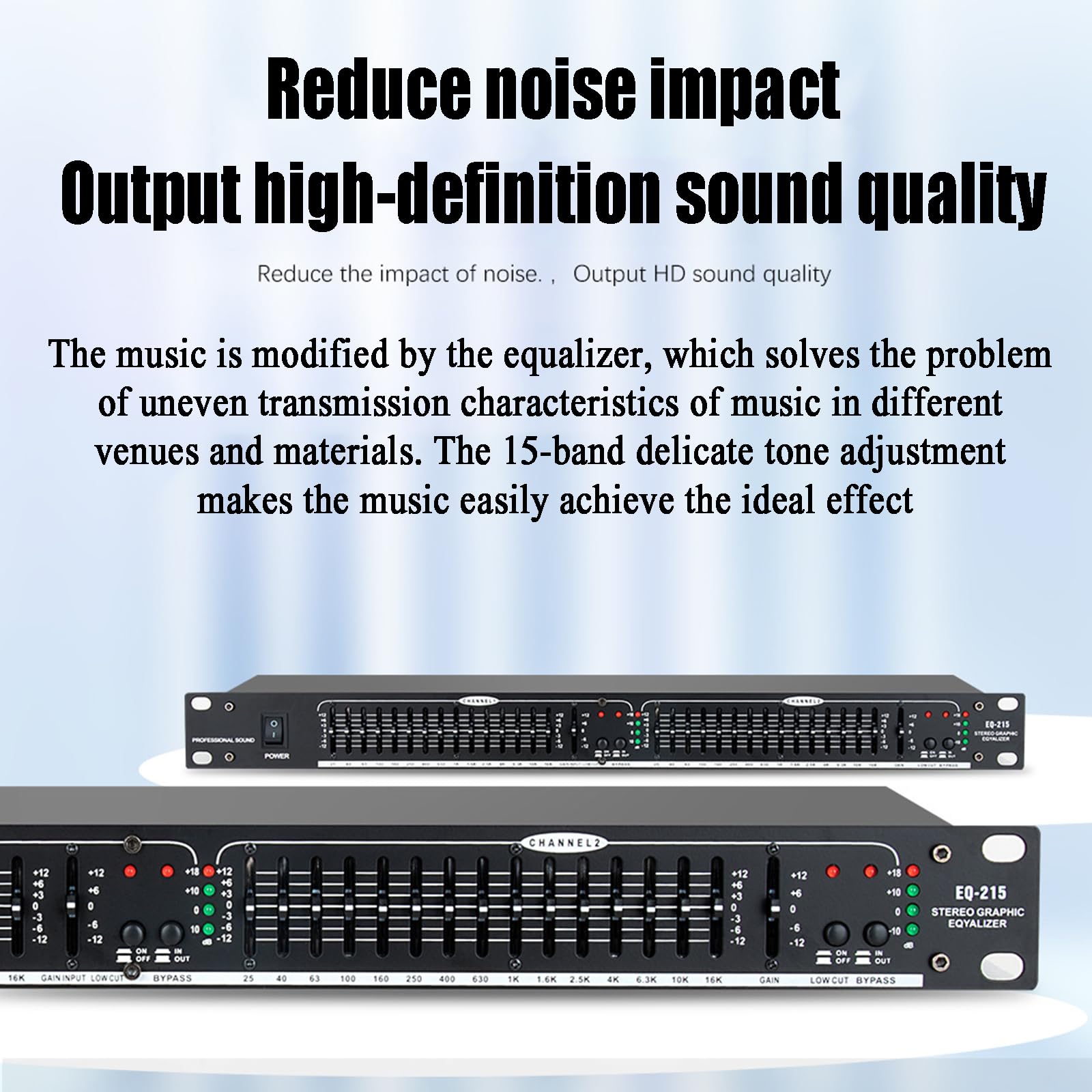 Equalizzatore Audio Professionale, Dual 31-Band con Limitatore di Pressione, Processore di Effetti Digitali Desktop Grafici, Equalizzatore di Sintonizzazione, Regolazione Indipendente