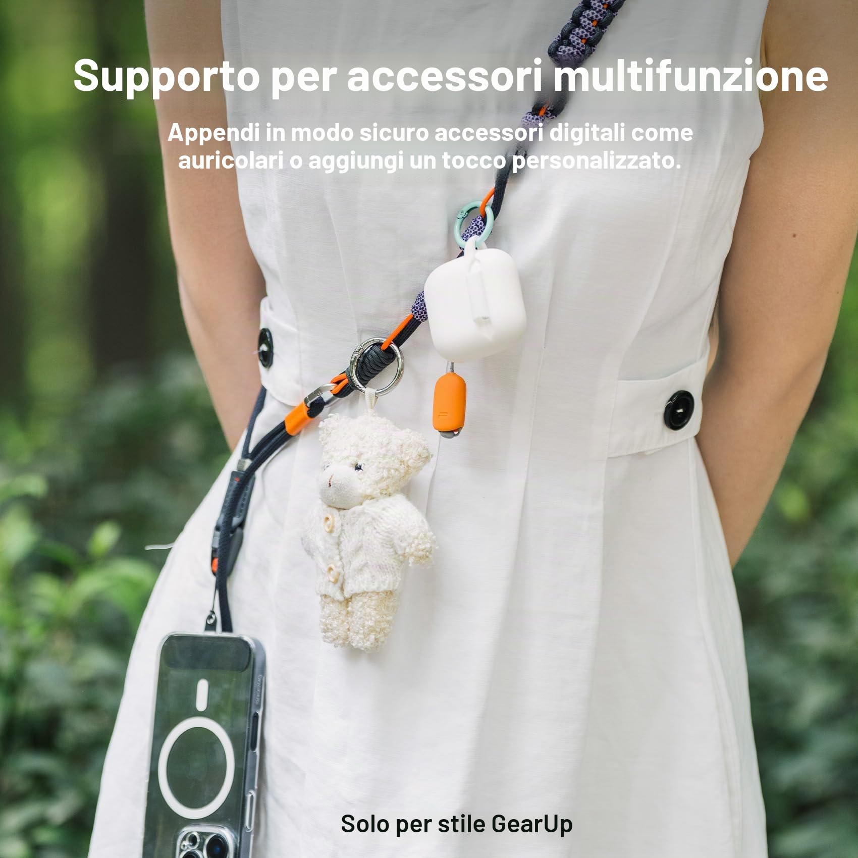 PGYTECH LinkGo Tracolla Fotografica per Smartphone, Cinturino in Nylon Regolabile, con Perla a Sgancio Rapido e Panno di Pulizia, Compatibile con iPhone, Android e Altri Smartphone