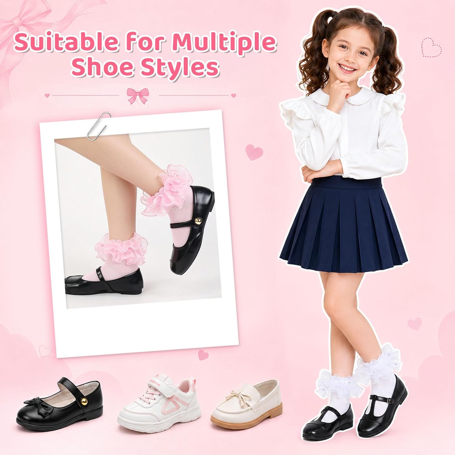 Girls Ruffle Socks Frilly Lace Dress Sock