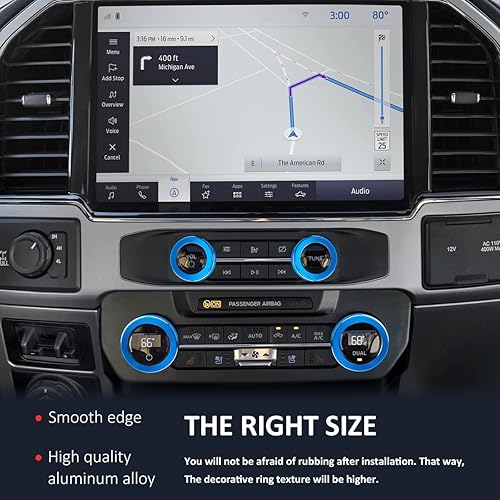Miniatura 5 de Auovo Cubierta de perilla de CA compatible con Ford F150 2021-2023, accesorios de aire acondicionado, cubiertas de perilla de aire acondicionado,