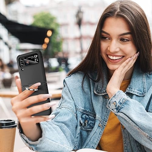 Miniatura 8 de BENTOBEN Funda para Galaxy Z Flip 3 5G, protección resistente 2 en 1 a prueba de golpes, funda resistente con anillo, pantalla de 6.7 pulgadas,