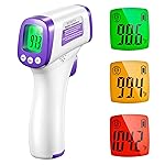 HUHETA Infrared Thermometer for Adults, Non Contact Forehead Thermometer with Fever Alarm, Accurate Reading and Memory Function, Body Temperature & Surface of Objects Use (Purple)