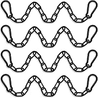 Vista 10 de Paquete de 2 cadenas colgantes de columpio con 4 mosquetones de 25 pulgadas, capacidad de 660 libras, kit de herrajes resistentes para hamaca
