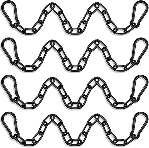 Miniatura 10 de Paquete de 2 cadenas colgantes de columpio con 4 mosquetones de 25 pulgadas, capacidad de 660 libras, kit de herrajes resistentes para hamaca