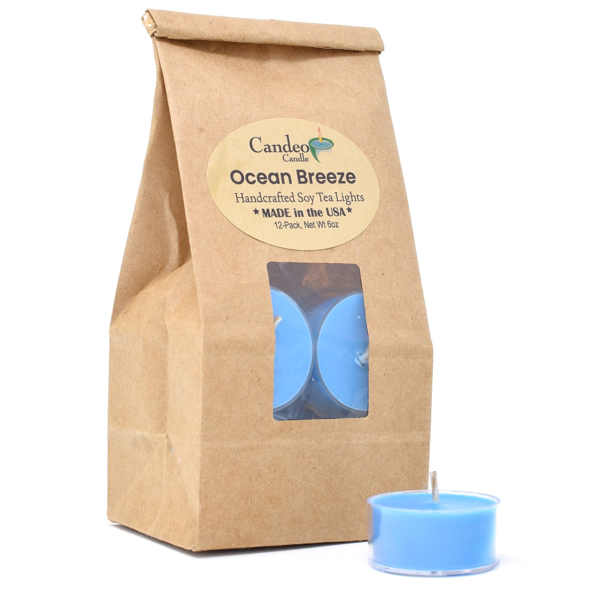Candeo Candle Ocean Breeze Duftkerzen aus Soja, 12 Stück