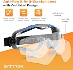 Safety Goggles Over Glasses Anti Fog Safety Glasses CSA Z94.3 & ANSI Z87.1 Protective Eyewear Scratch & Impact Resistant UV Protection Panoramic Lens Adjustable Strap for Work Chemistry Lab