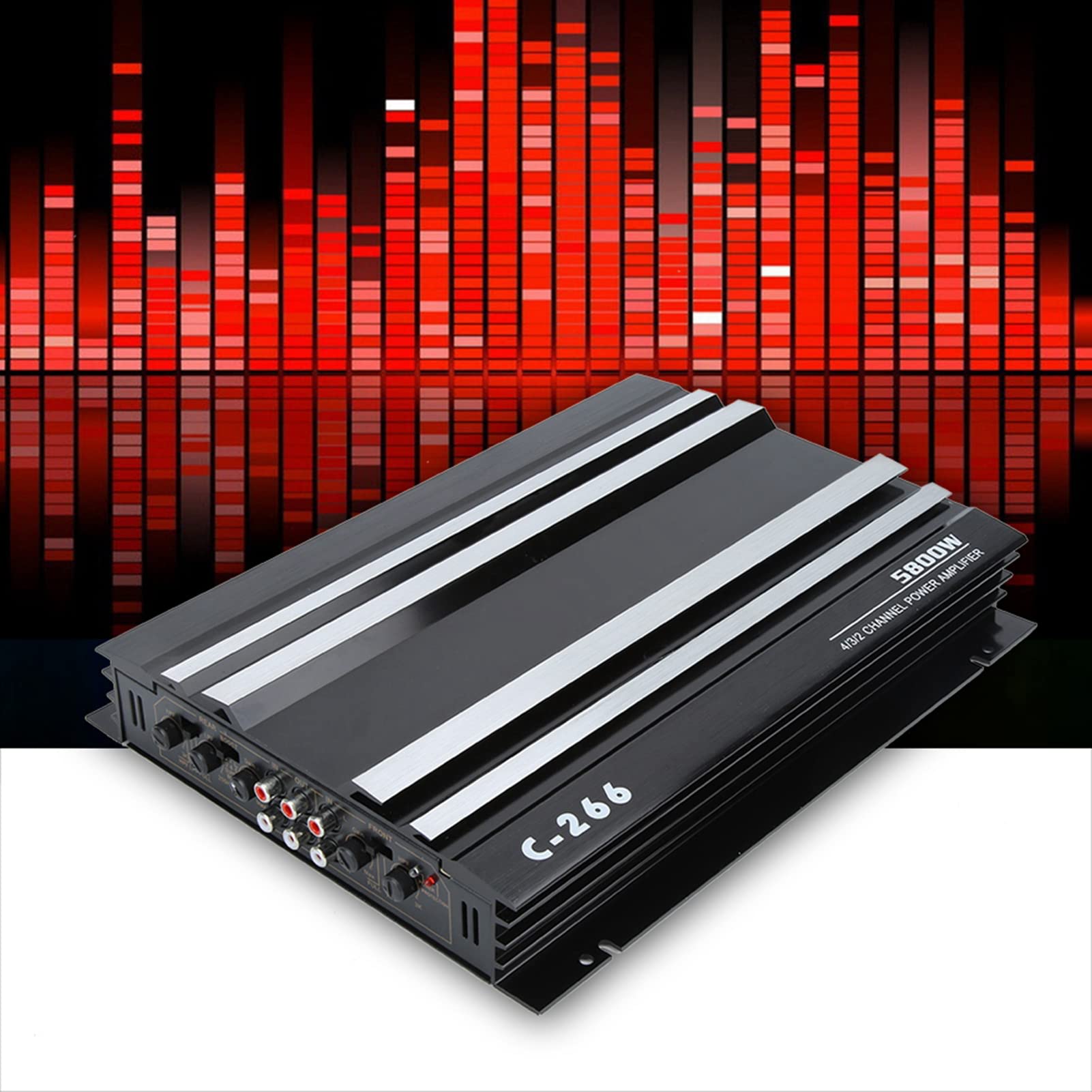 Ampli Voiture, Amplificateur de voiture haute puissance 5800 W 12 V, caisson de basses portable, audio stéréo