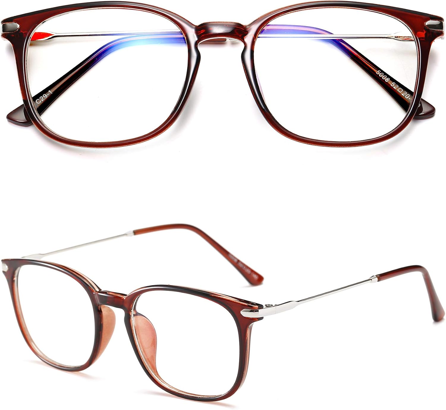 Penbea Blue Light Blocking Glasses Women - Computer Gaming Working Glasses for Women, Fake Non Prescription Anti Blue Light Glasses Women Eye Strain, Blue Blockers Glasses for Women - Brown