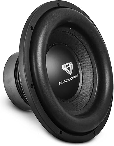 BLACK DIAMOND DIA-R12D2 Subwoofer de audio para automóvil de 12 pulgadas, 1200 vatios, bobina de voz dual 2+2 ohmios (1 altavoz)