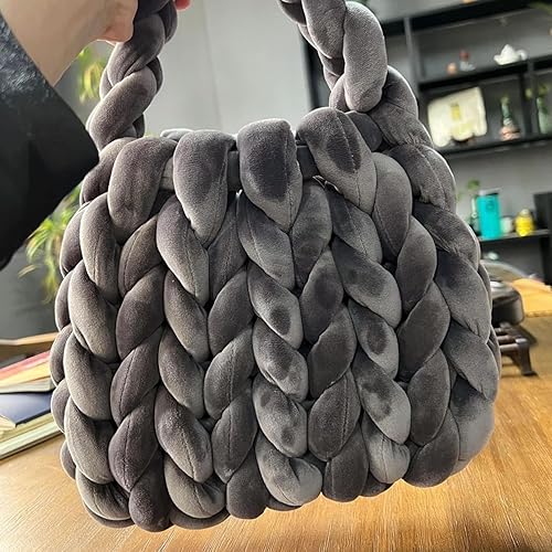 Miniatura 3 de Hilo grueso de terciopelo para tejer con brazo gigante, hilo para tejer con brazo, súper suave, peso tubular, hilo grueso para tejer a mano, para