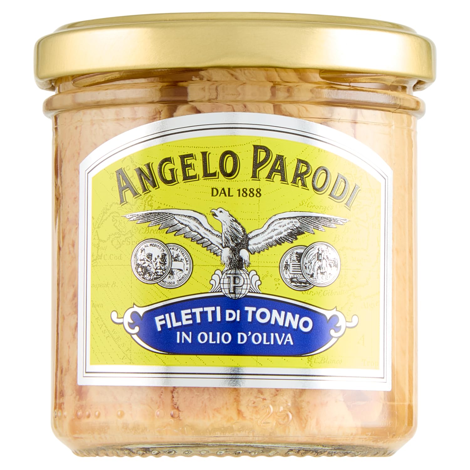 ANGELO PARODI - Filetti di Tonno a Pinne Gialle in Olio di Oliva Lavorati a Mano in Vaso Vetro 12 Confezioni da 150g